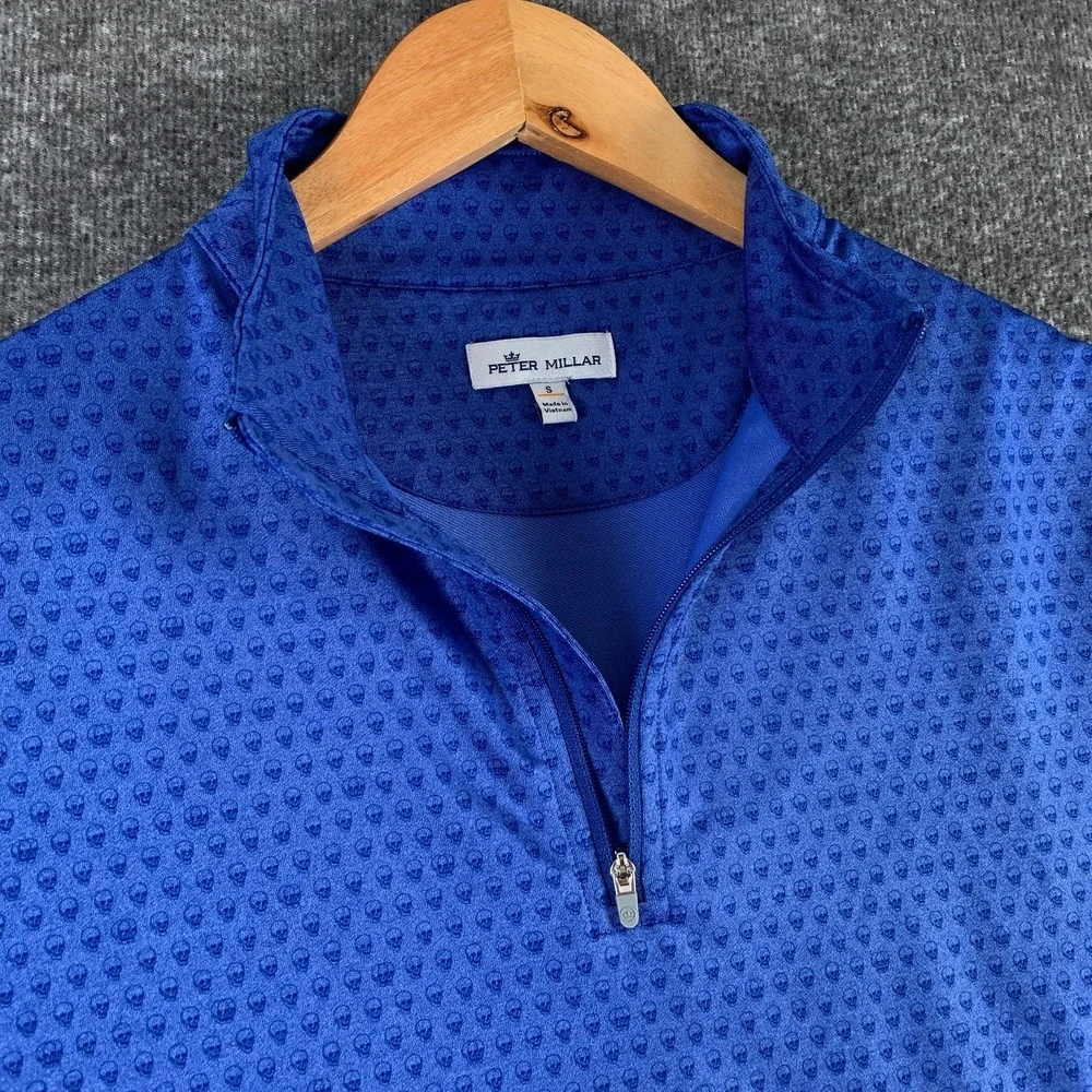 Peter Millar Perth Men Small Skulls Golf Performance Geometric Pullover